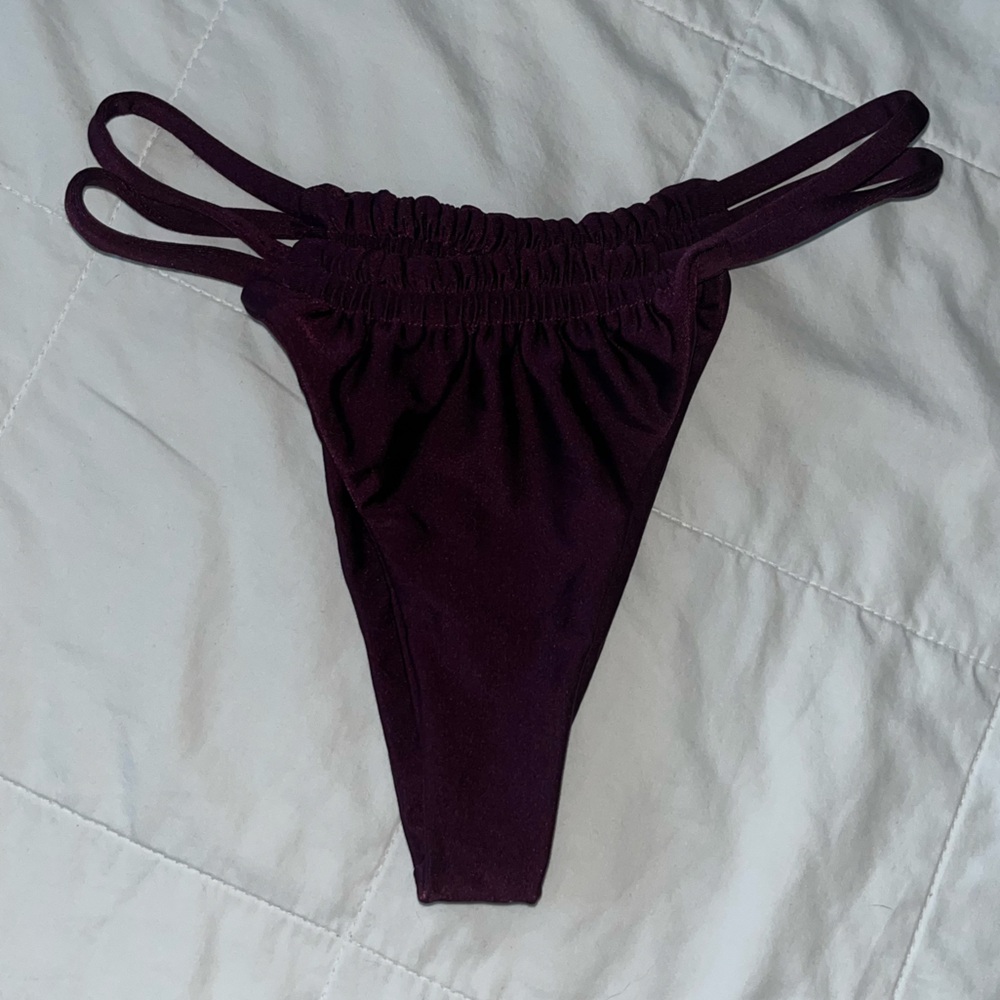 Double Strap Ruched Bikini Bottom - Picture 2 of 2
